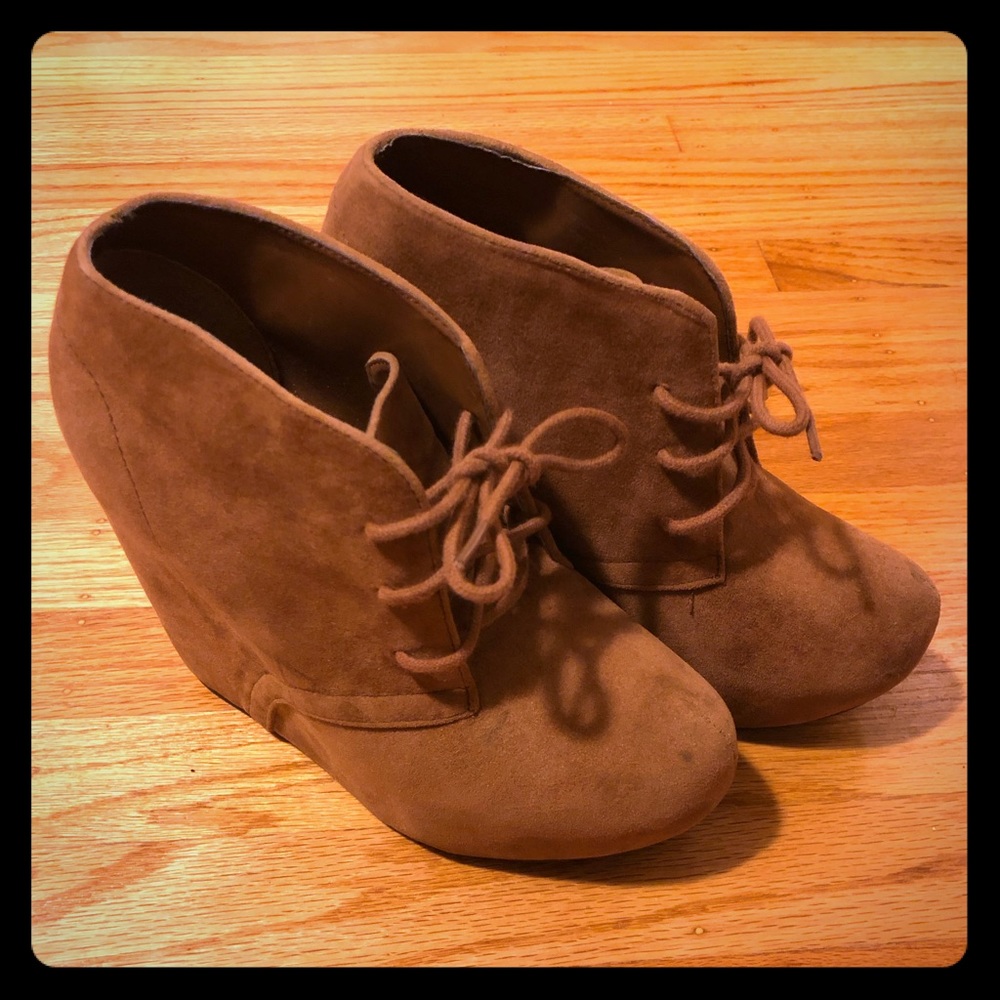 Heeled Wedge Booties
